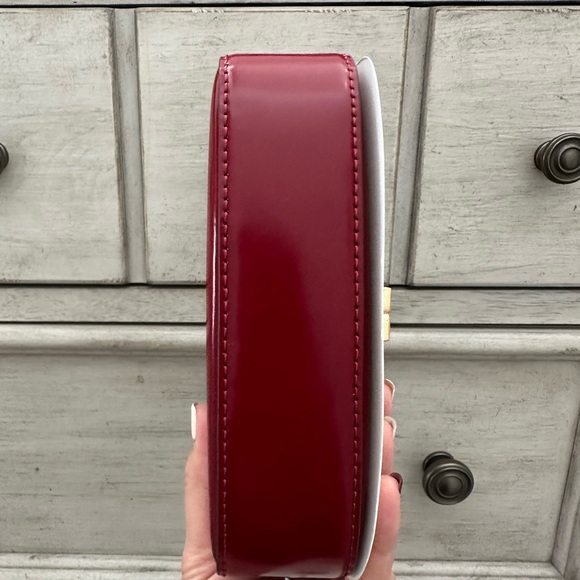 NWT tory burch britten smooth mini top handle red crossbody - Picture 6 of 11